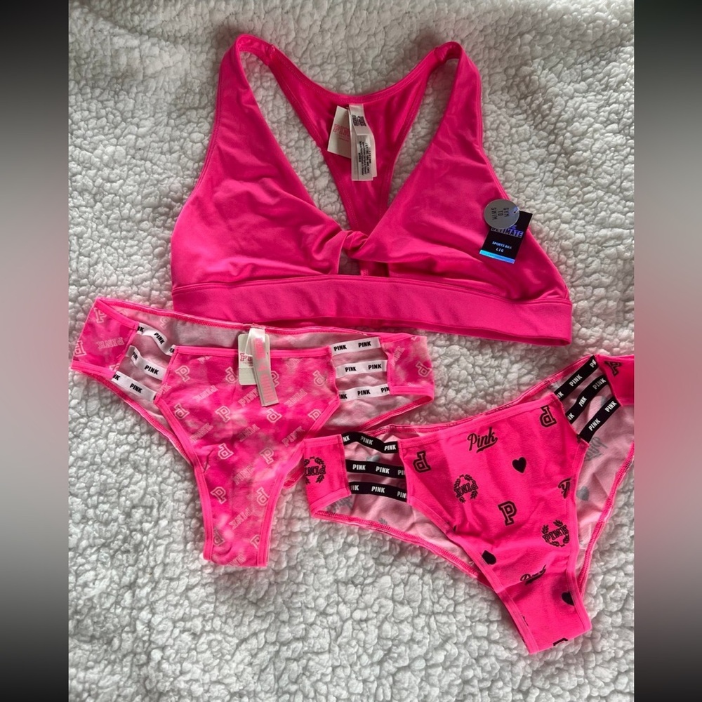 Pink Ultimate Sports Bra And Cheeksters